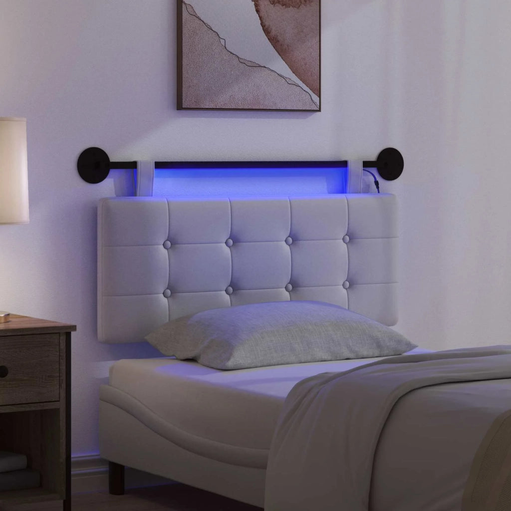 Testiera sospesa Con luce LED Bianco Similpelle 3424406