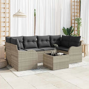 Set Divano da Giardino 7 pcs Grigio chiaro e grigio scuro