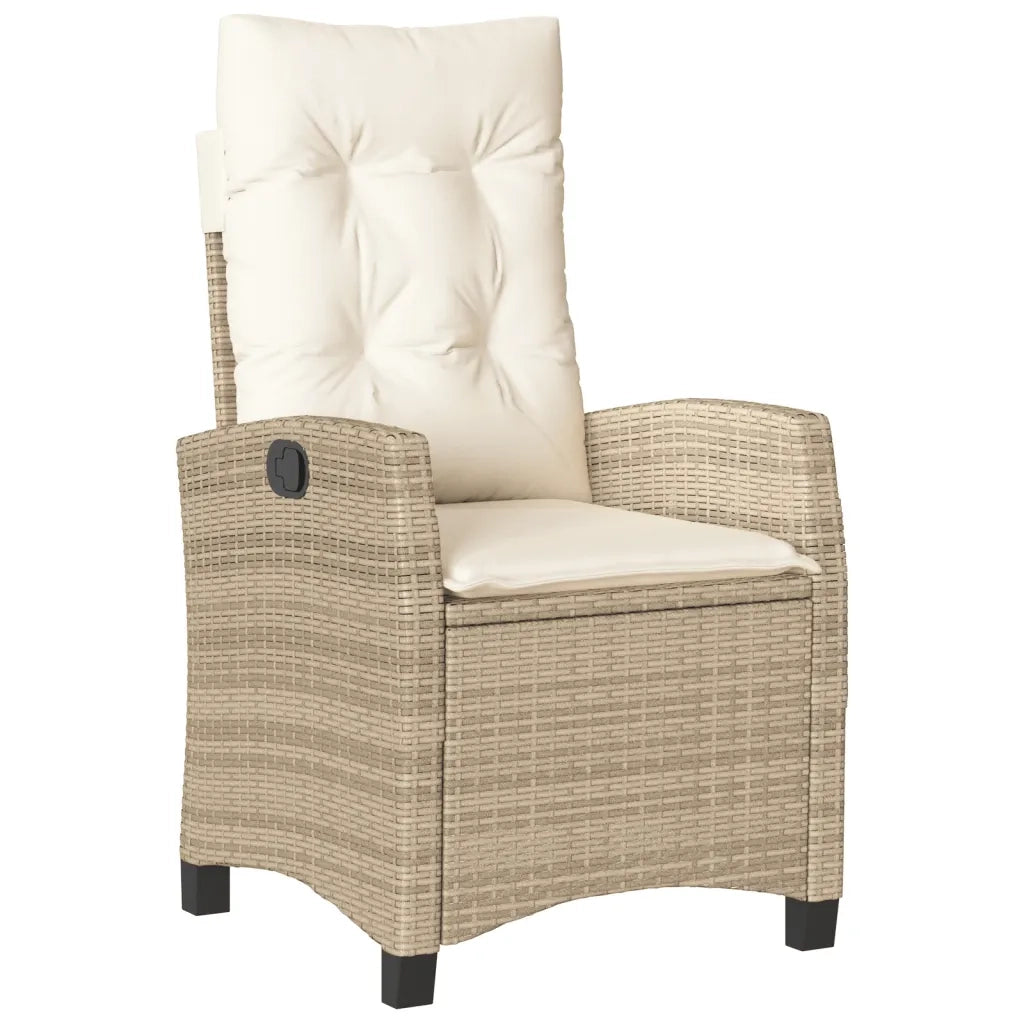 Set da Pranzo da Giardino 9 pz con Cuscini Beige in Polyrattan 3212694