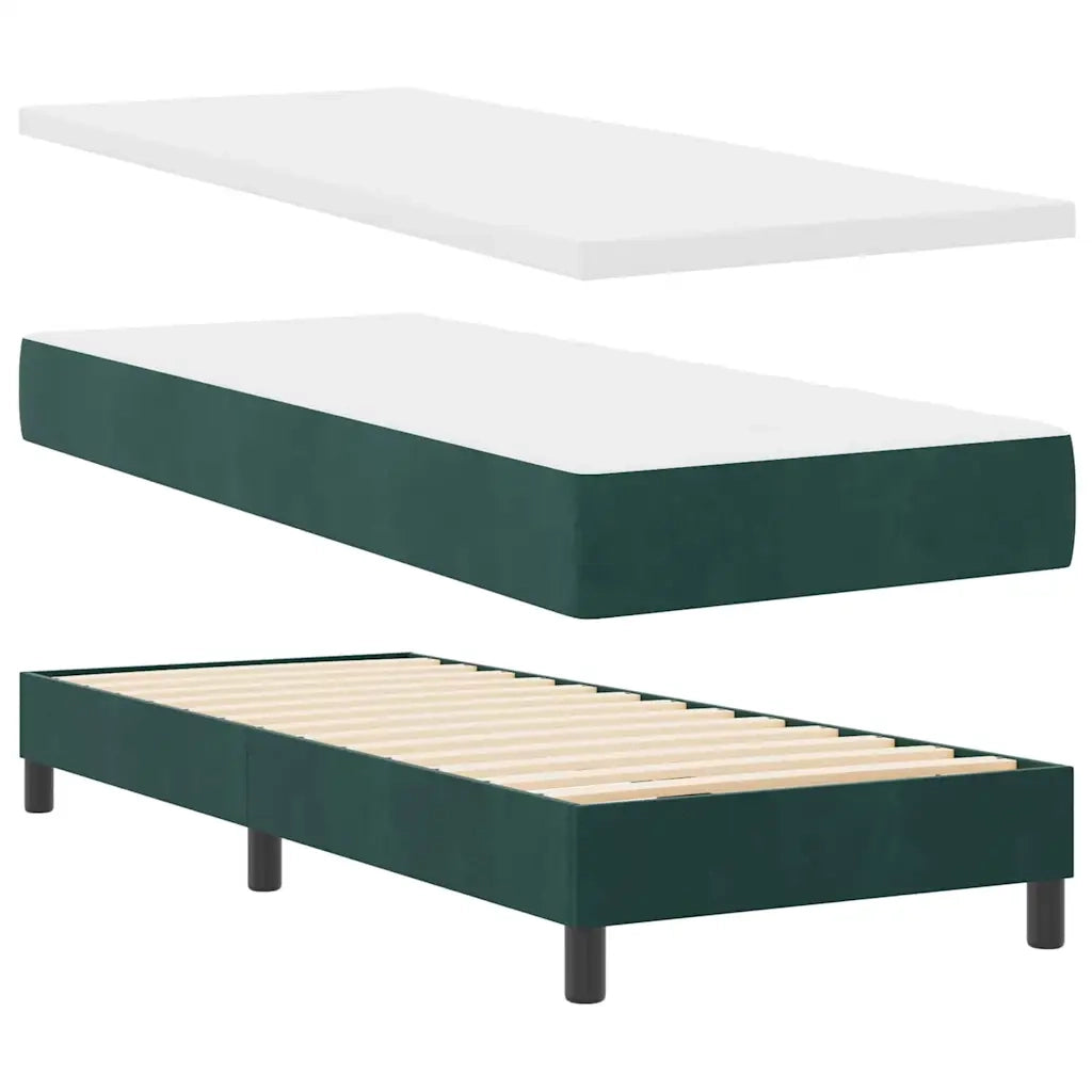 Letto a Sorgente LED con led Verde Scuro 80 x 200 cm Velluto
