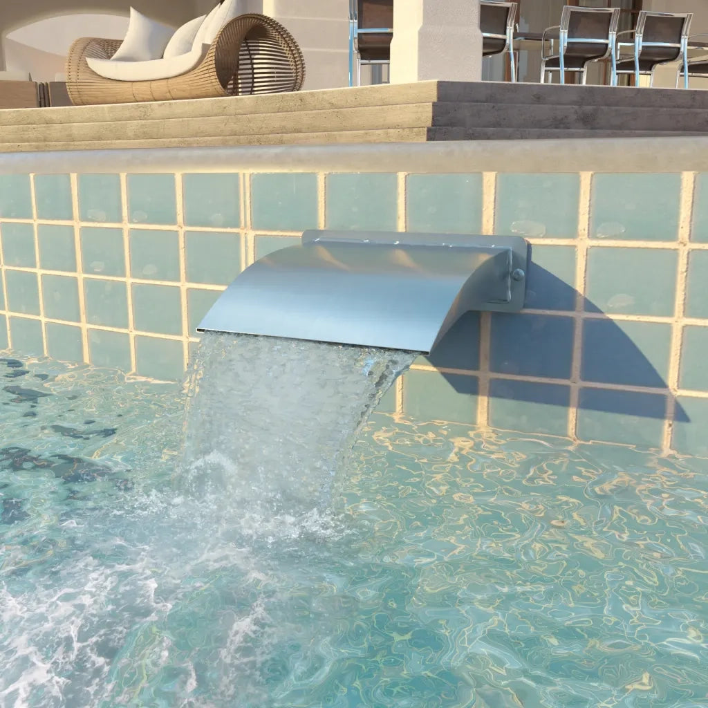 Fontana per Piscina in Acciaio Inossidabile 30x9x26 cm Argento CFW6762655