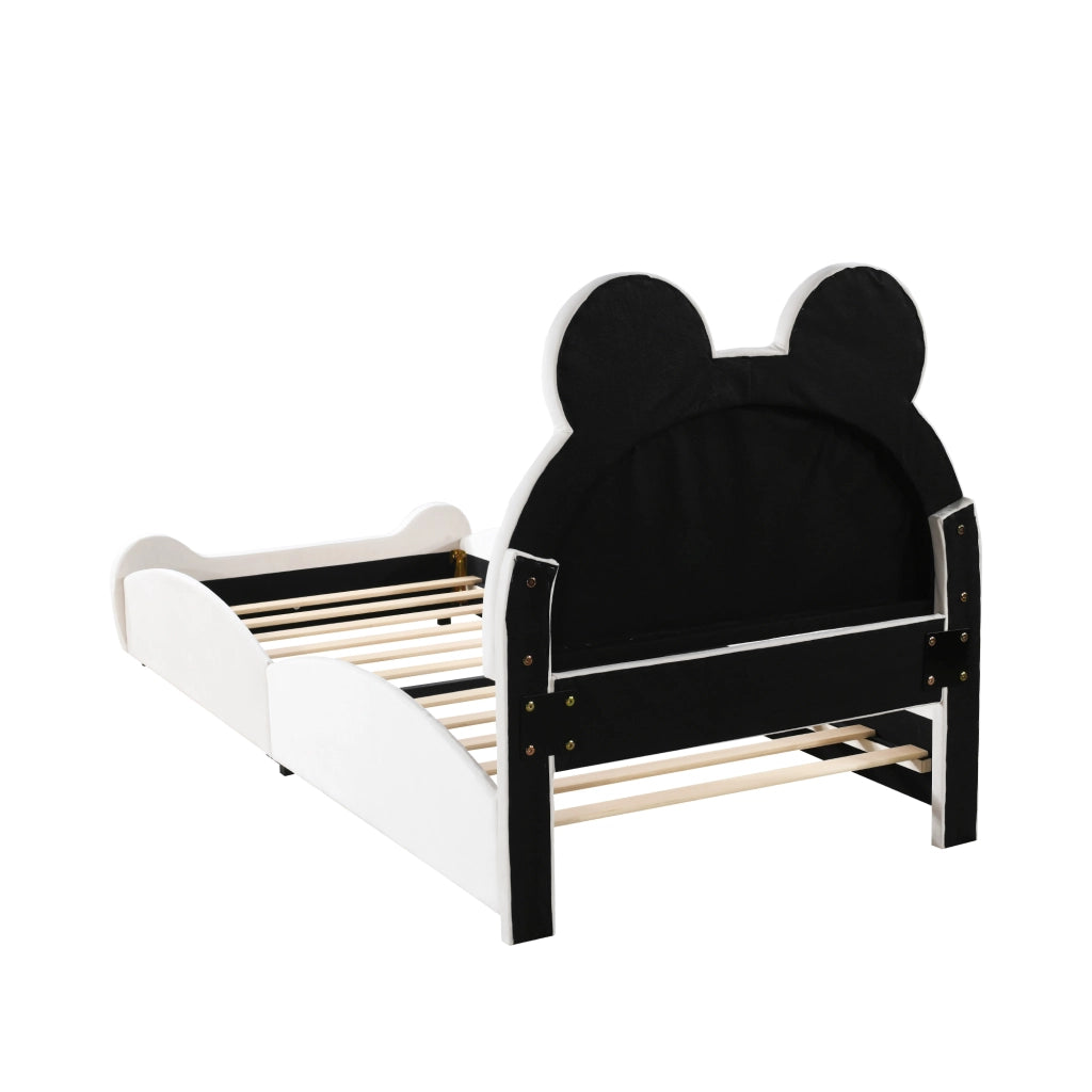 LETTO imbottito a forma di orso 90x200 cm bianco