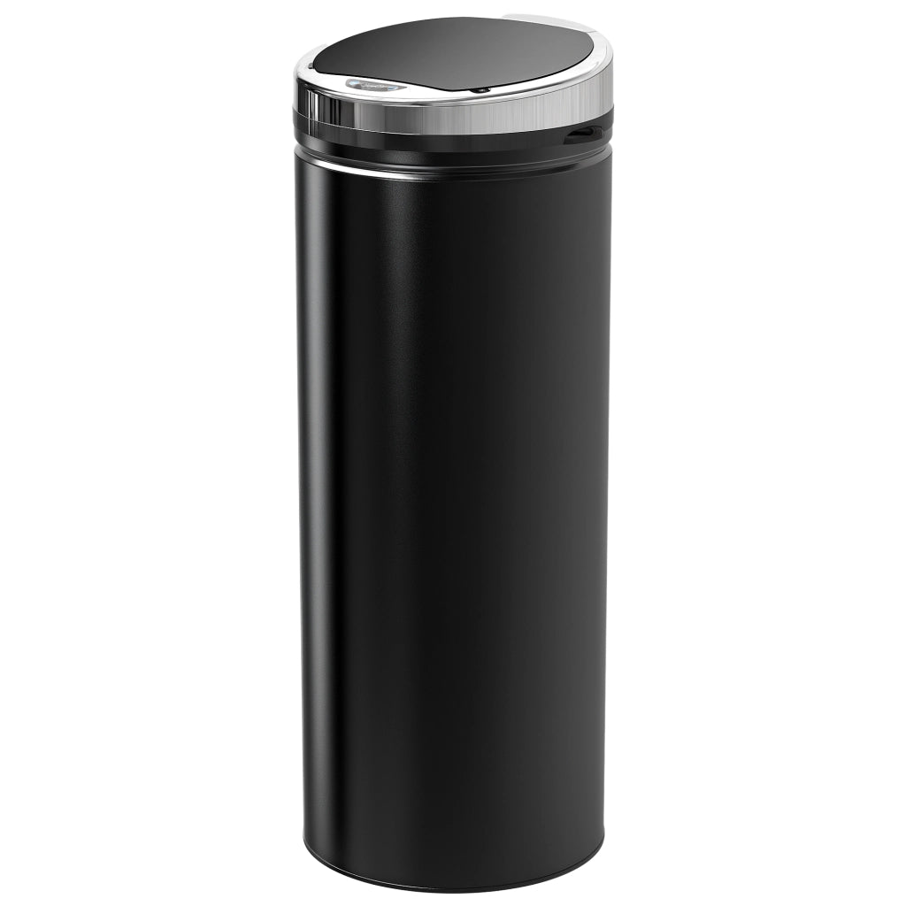 Pattumiera Automatica con Sensore a Infrarossi e Capacit¨¤ 50L, Pattumiera Cucina in Acciaio e Plastica, Nero, 30.5x30.5x81.5cm