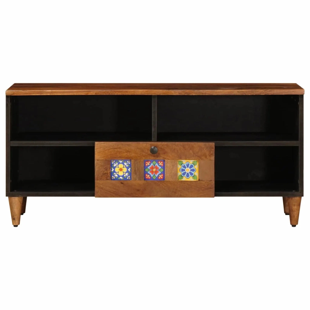 Mobile TV-Credenza per TV Noce 100 x 33 x 46 cm Legno di mango massello 312510