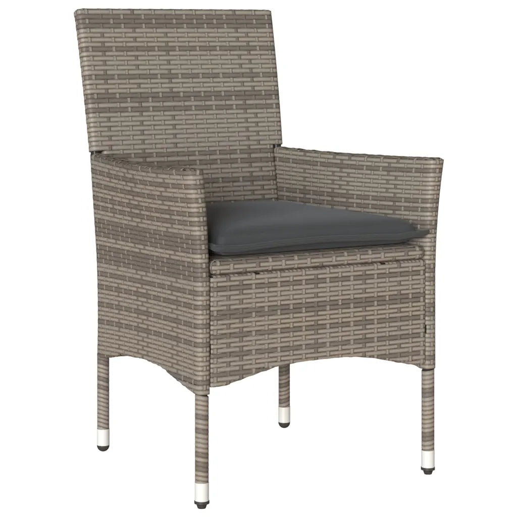 Sedie da Giardino con Cuscini 2 pz Grigie in Polyrattan 368111