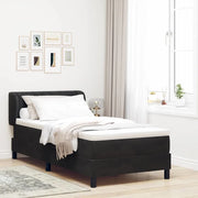 Letto a molle con testiera Nero 90 x 200 cm Velluto 3340426