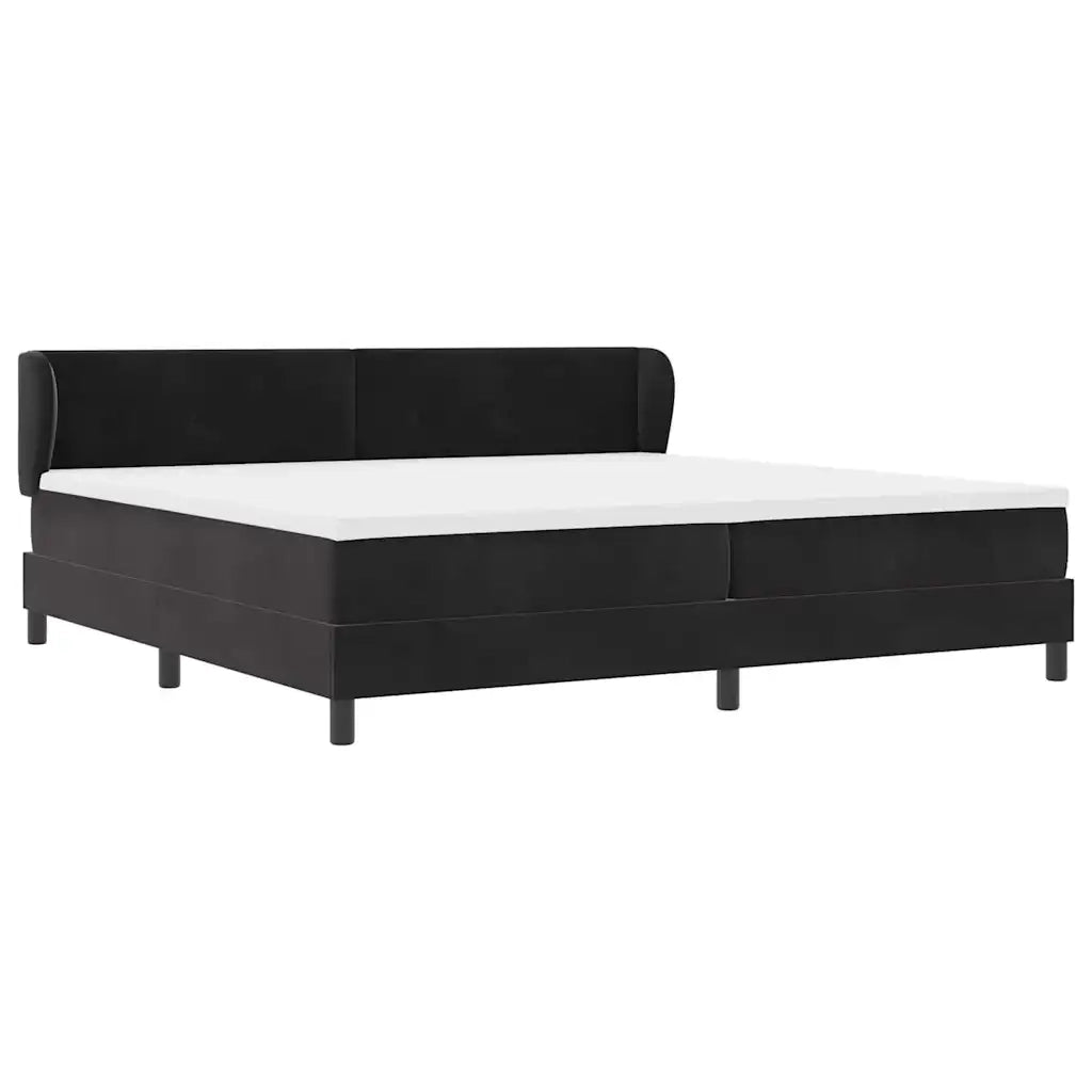 Letto a molle con materasso Nero 200 x 200 cm Velluto 3340408