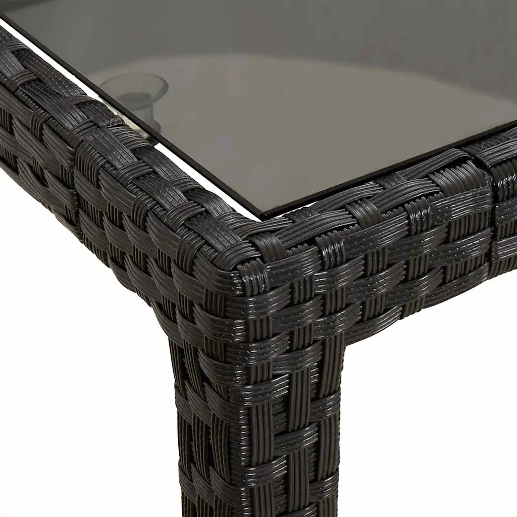 Tavolo da Giardino | Tavolino da esterno Nero Puro 250 x 100 x 75 cm polyrattan