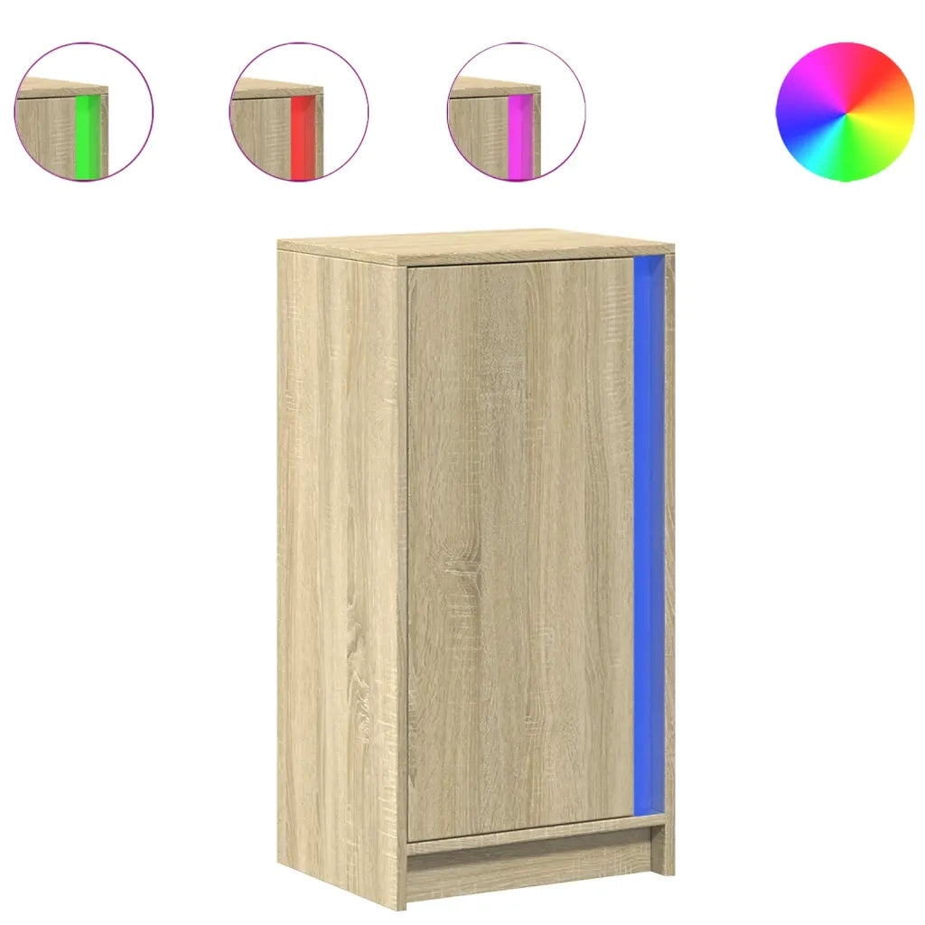 Credenza con LED Rovere Sonoma 42,5x34x85 cm Legno Multistrato 852140