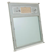 Specchio in legno e rete in bambù grigio 70x3,3x76h