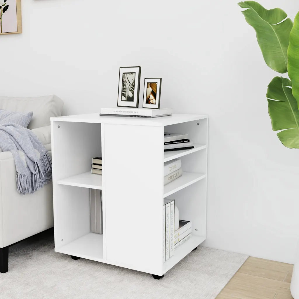 Mobiletto con Ruote Bianco 60x53x72 cm in Legno Multistrato 808458