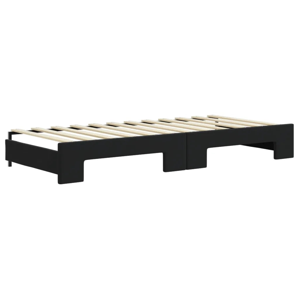 Divano Letto Estraibile con Materassi Nero 90x200 cm Velluto 3196719