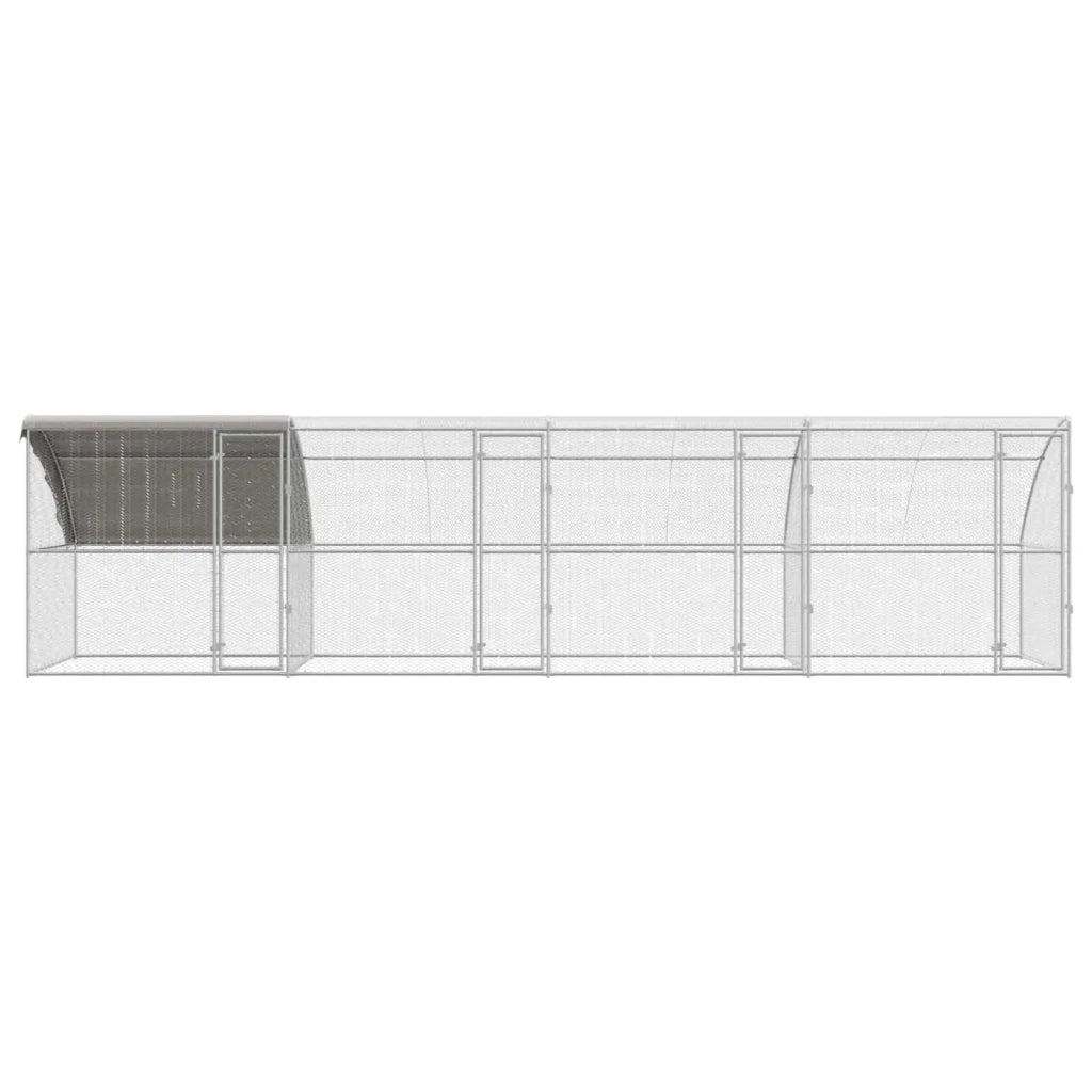 Gabbia per polli 4 pcs Argento 800 x 200 x 200 cm Acciaio e PE 3381109