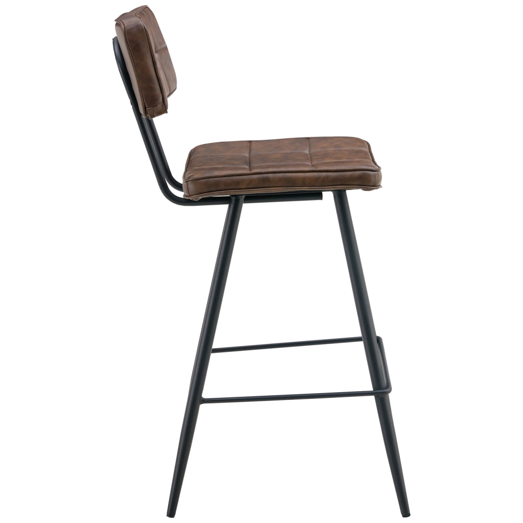 Set di 2 sgabelli da bar FERNAND in similpelle marrone