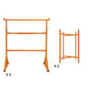 Cavalletti x2 + Supporti Tavola Malta x3 75cm Acciaio Heavy Duty
