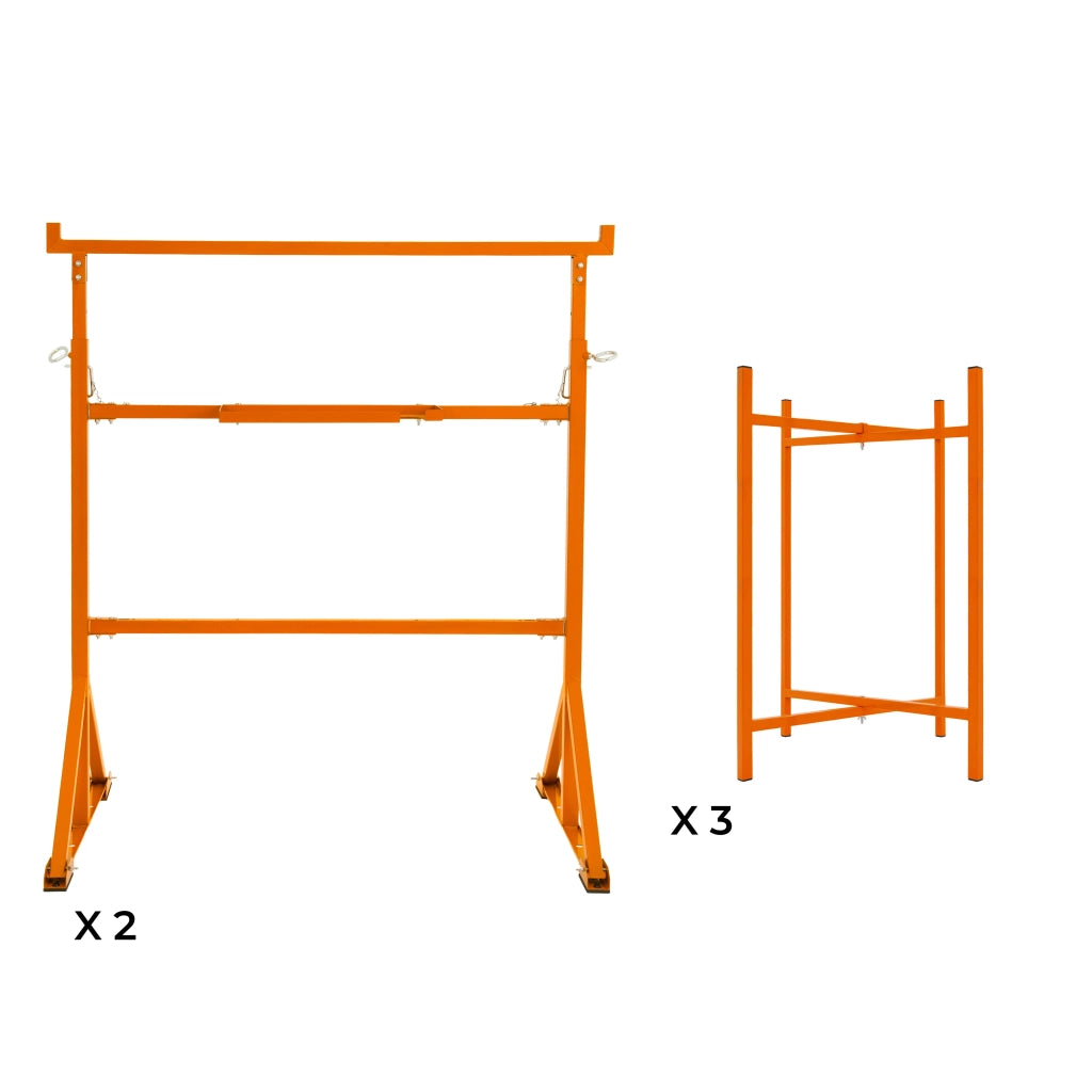 Cavalletti x2 + Supporti Tavola Malta x3 75cm Acciaio Heavy Duty