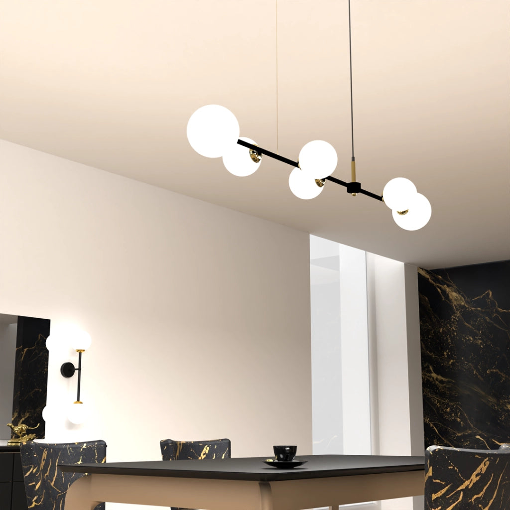 Lampadario sospeso Milagro POP MLP7846 6 luci nero oro