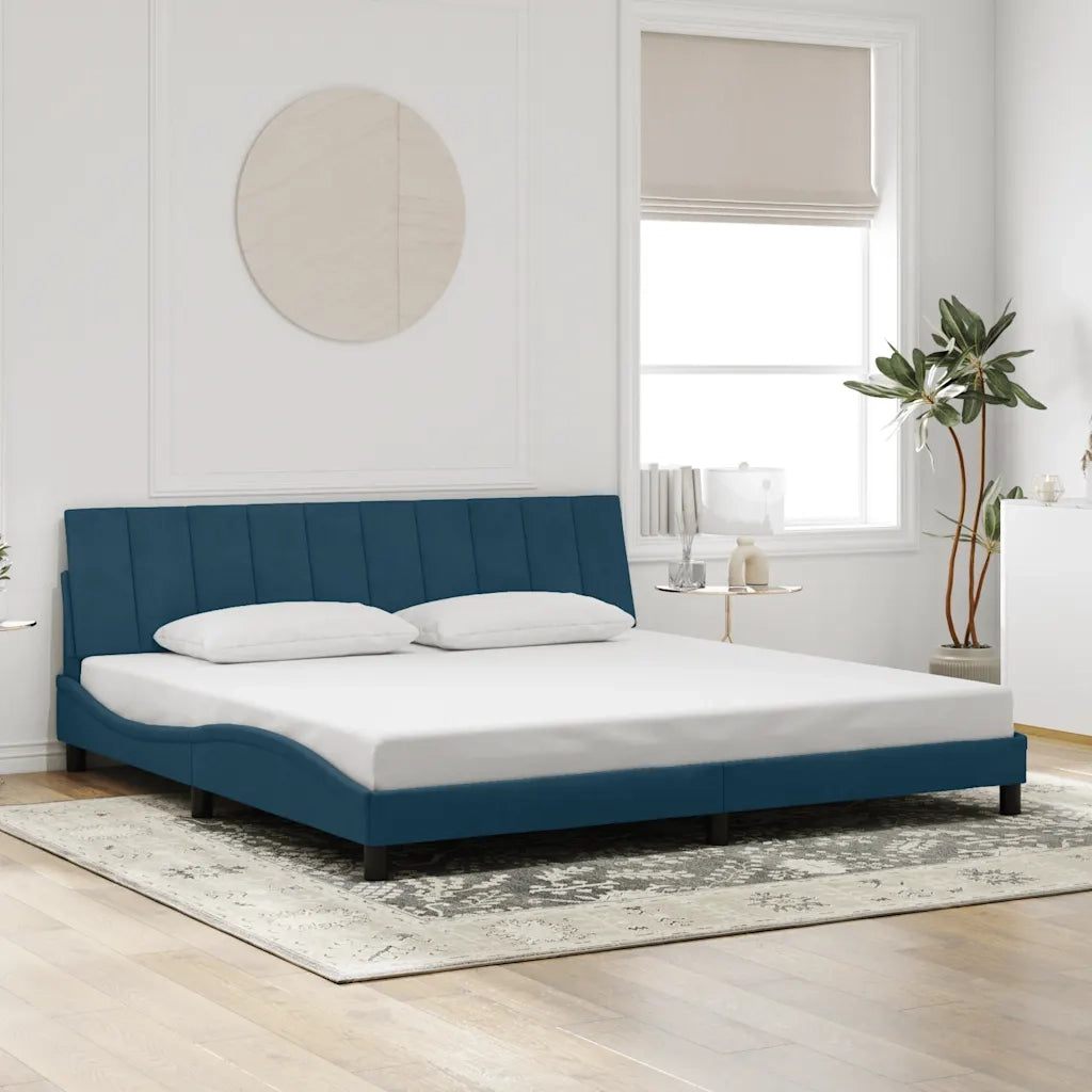 Giroletto senza Materasso Hanko Blu 200x200 cm in Velluto