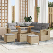 Set Divano da Giardino con cuscino 8 pcs Beige polyrattan