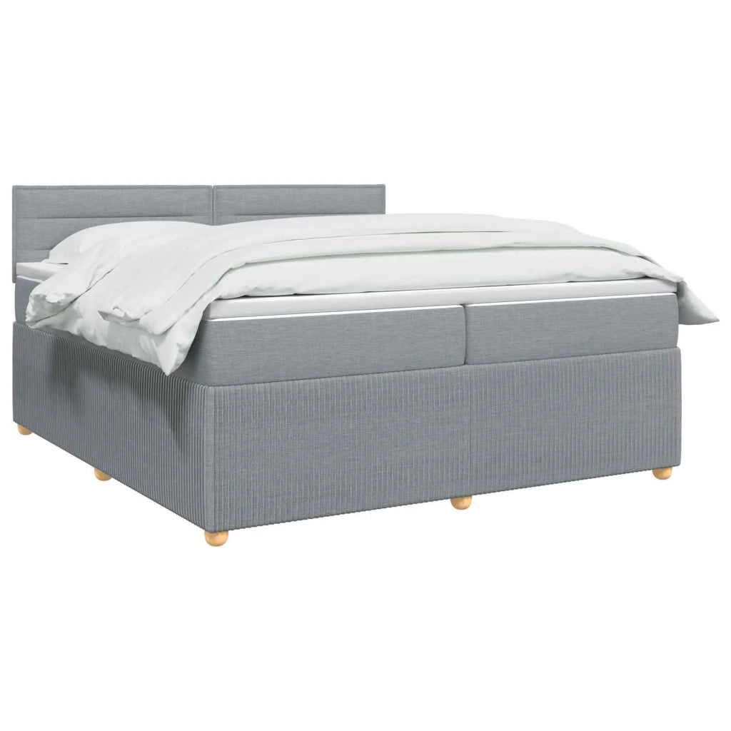 Letto box spring con materasso Grigio Chiaro 200 x 200 cm 3453002