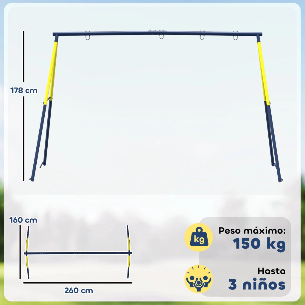 Altalena per Bambini ¨C Minimal ¨C 2 Posti Metallo Blu