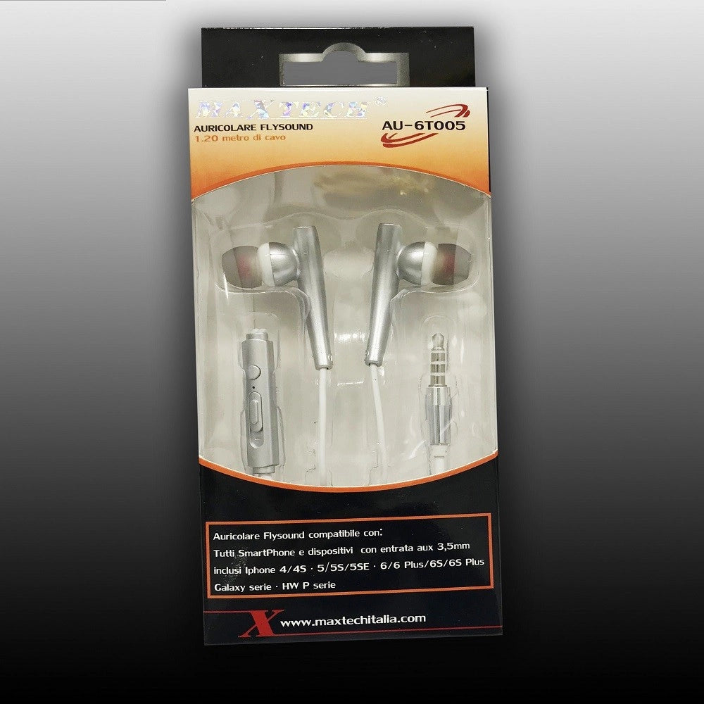 Trade Shop - Auricolari Cuffie Con Filo Audio Microfono Per Smartphone Cellulari Maxtech Au-6t005 -
