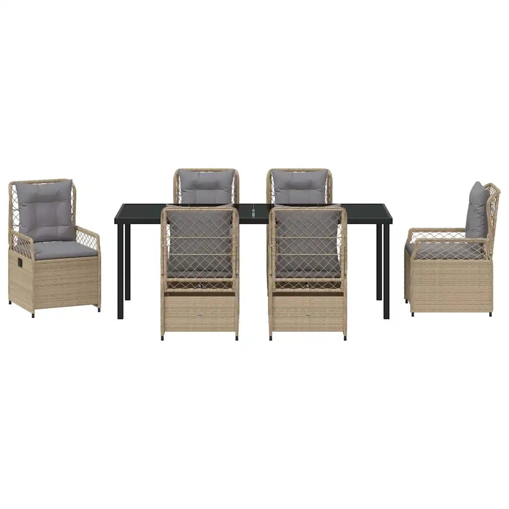Set da Pranzo per Giardino 7 pcs Beige e Grigio Chiaro 3381007