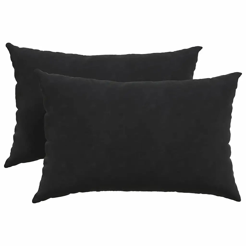 Cuscini da Divano 2 pz-Set di 2 Cuscini per Sofa Nero 60 x 40 cm Tessuto in Cords
