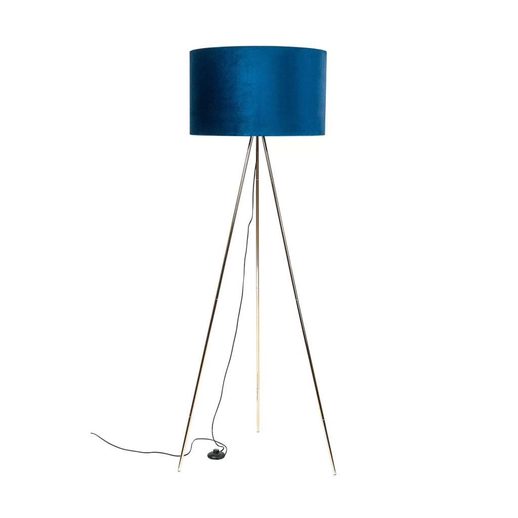 Lampada da terra treppiede oro/blu 155cm E27 Zuma INGA