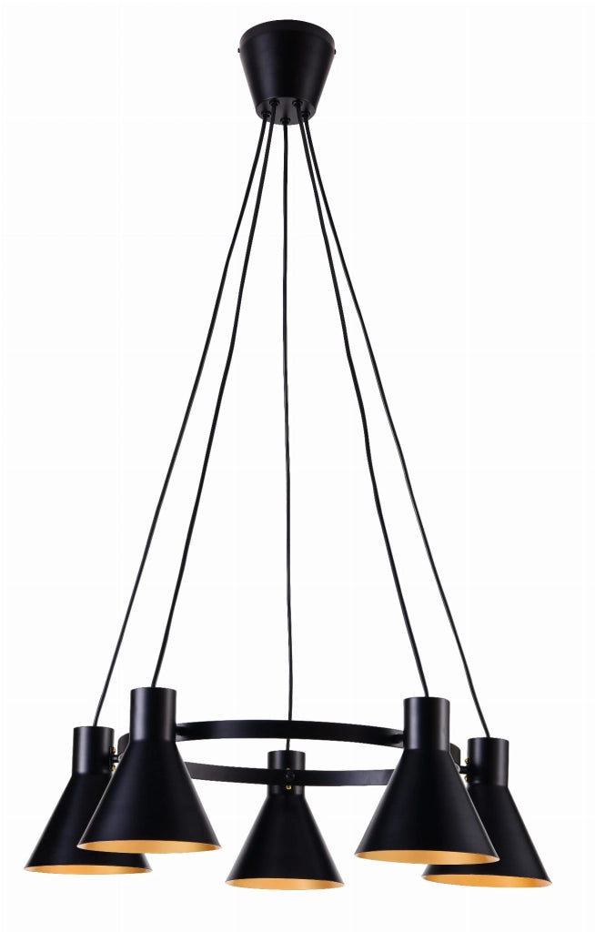 Lampadario Candellux More 35-71163 5xE27 nero oro metallo
