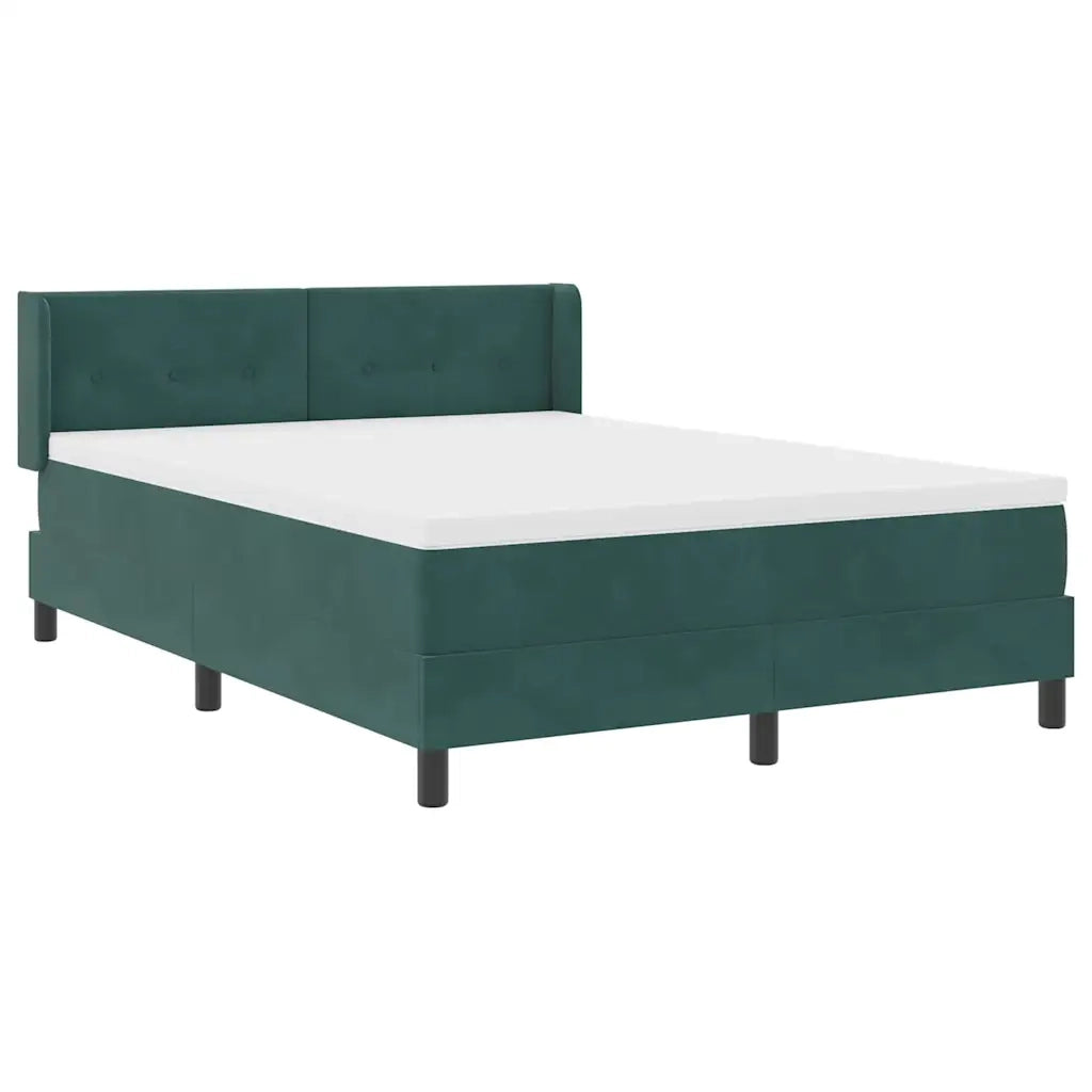 Letto a molle con materasso Verde Scuro 200 x 140 cm Poliestere