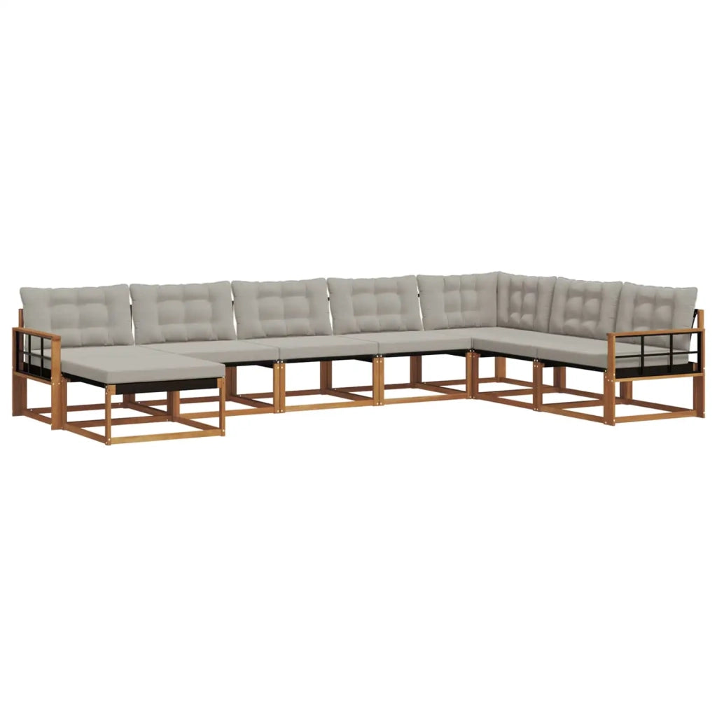 Set di divani da esterno 8 pcs Grigio Naturale e Chiaro 3369750