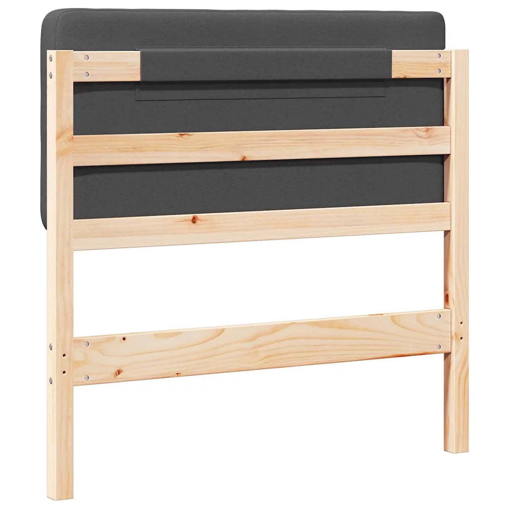 Testiera imbottita-Testiera con Cuscini-Testata Marrone e grigio scuro 75 cm Pino massello 666215