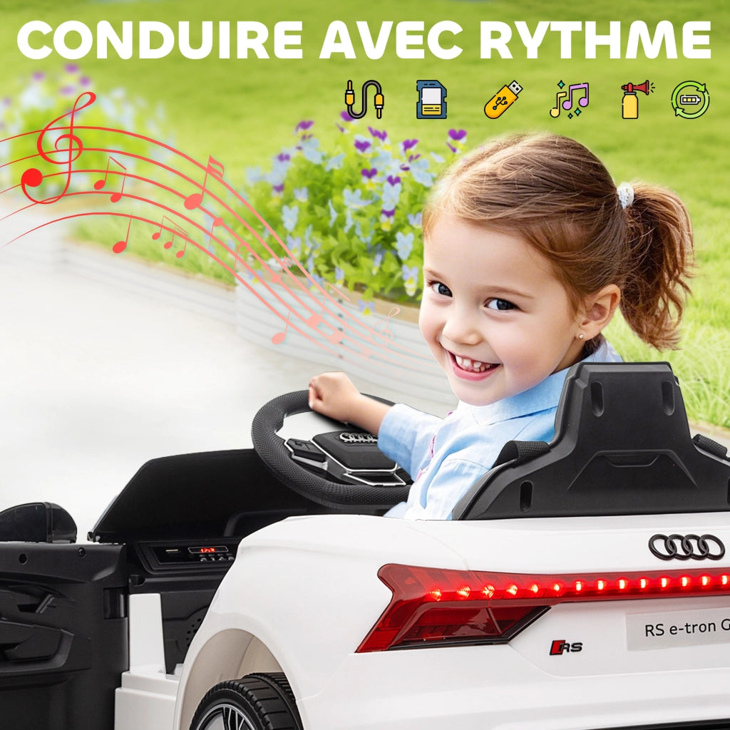 Auto elettrica per bambini ¨C zephmum ¨C 12V, telecomando, bianco