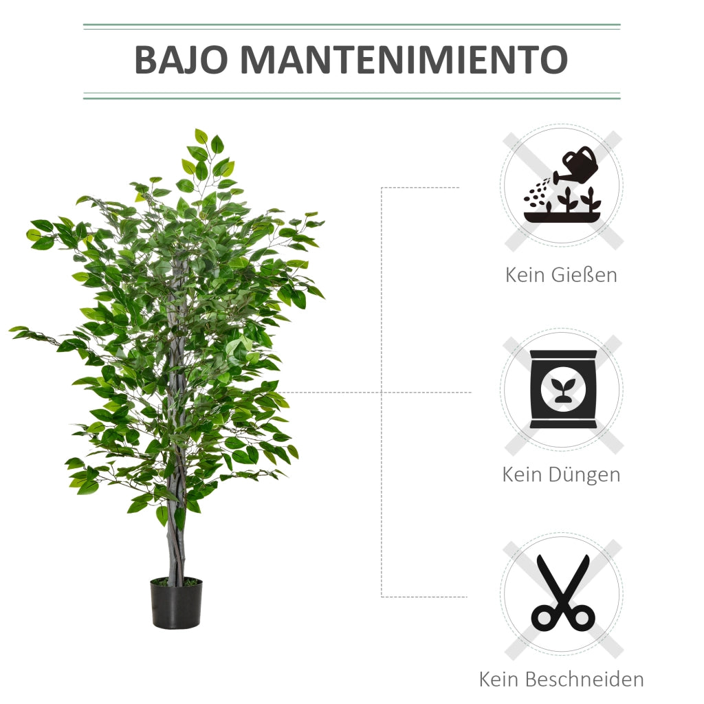 Pianta artificiale Ficus ¨C Xylo ¨C Verde, vaso cemento, 135 cm