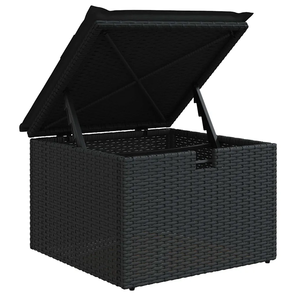 Set Divano da Giardino 6 pz con Cuscini Nero in Polyrattan 3325940