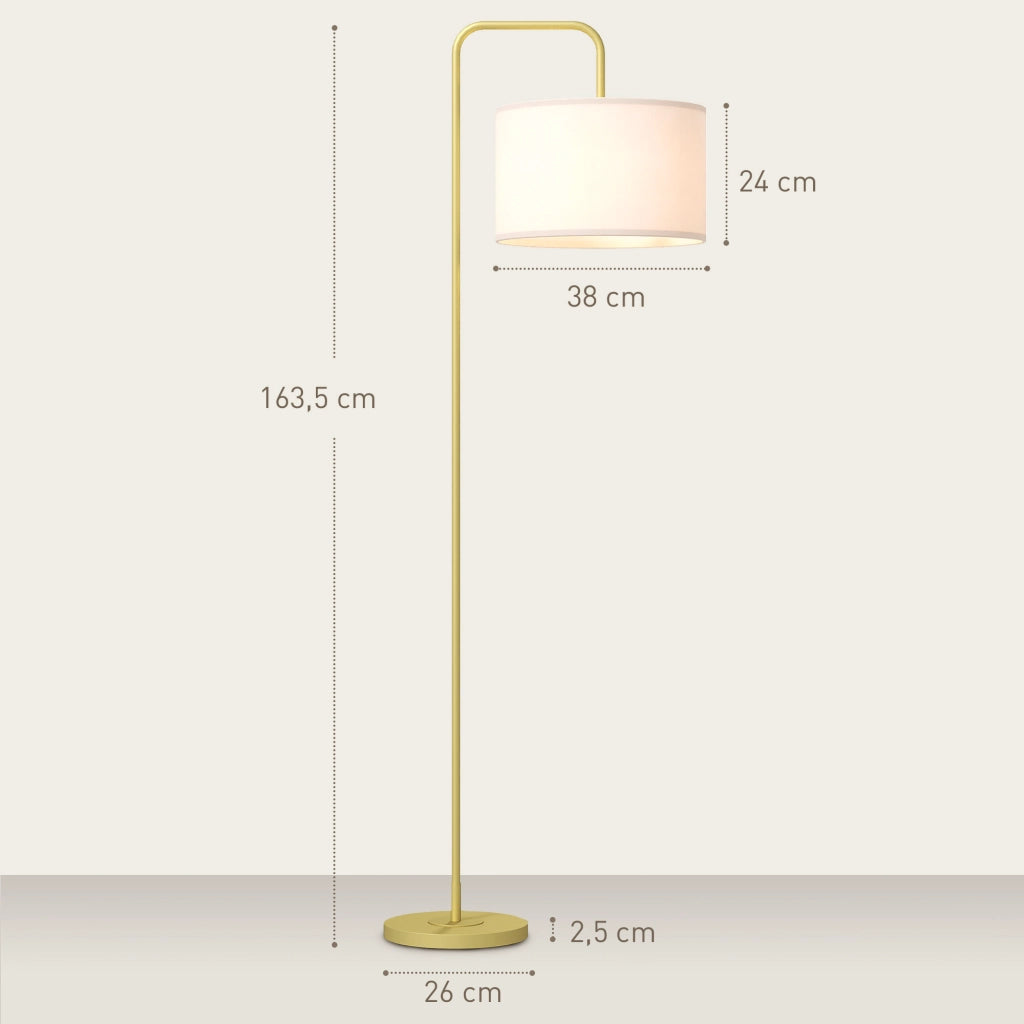Lampada da Terra Moderna ¨C Minimal ¨C Bianco e Dorato 64x38x163.5 cm