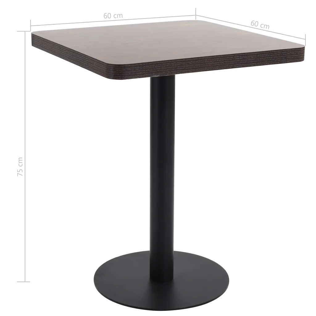 Tavolo da Bistrot Marrone Scuro 60x60 cm in MDF 286431
