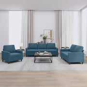 Set di Divani 3 pz con Cuscini Blu in Velluto 3201485