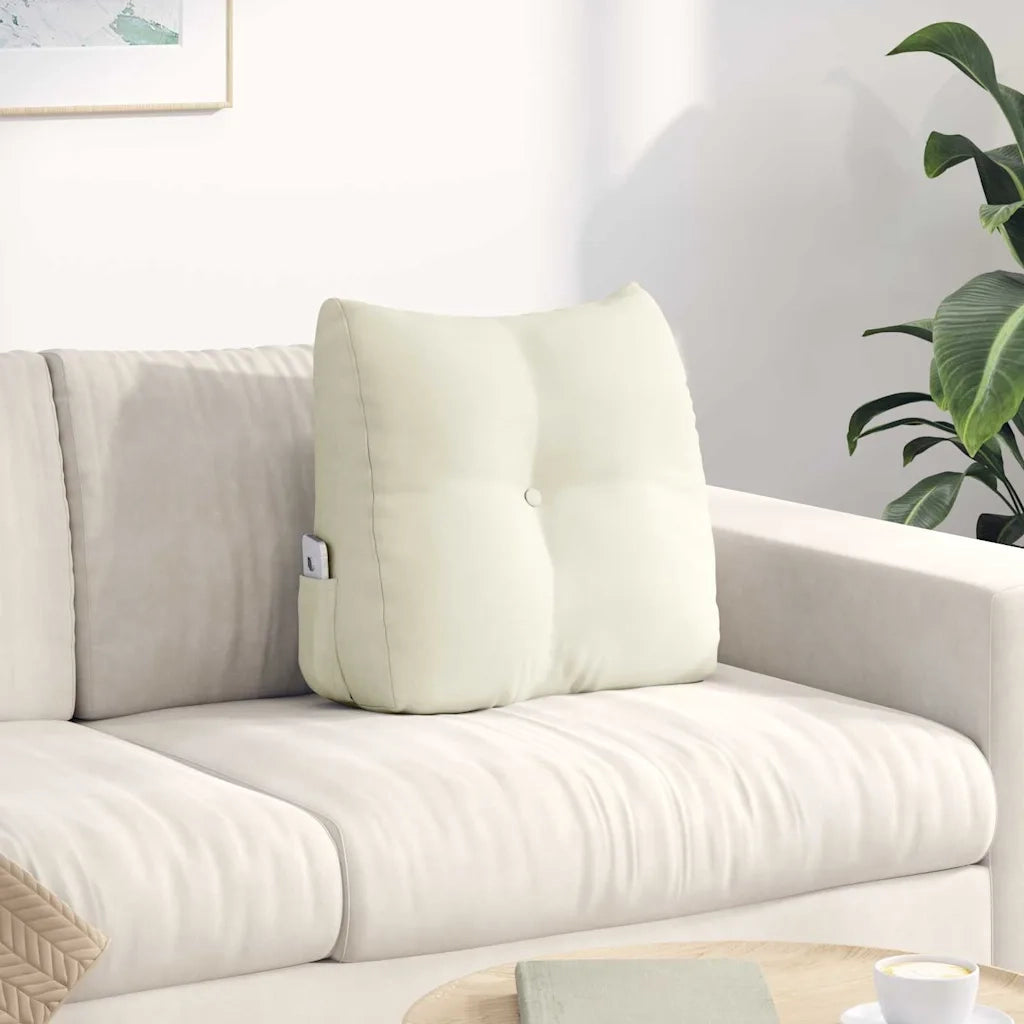 Cuscino per Schiena | Cuscino dorsale Crema 45 x 24 x 50 cm Velluto