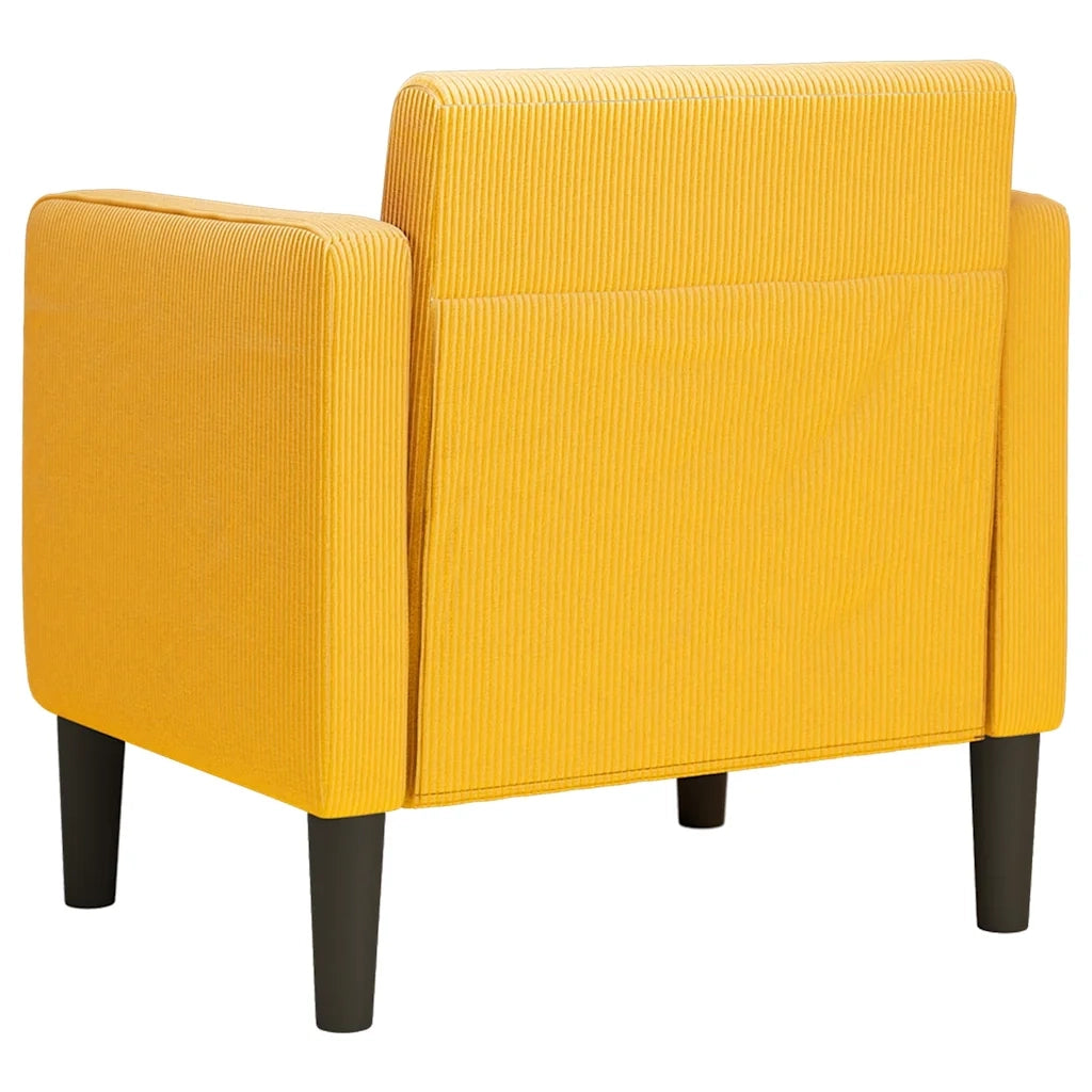 Divano Sedia con Braccioli Giallo Chiaro 54 cm Tessuto a Coste 4100521