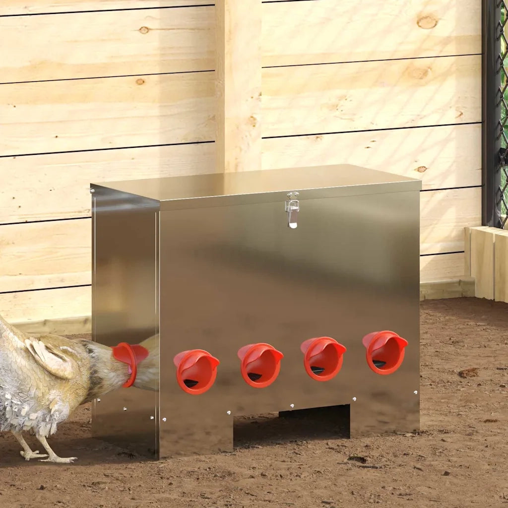 Feeder per pollo 2 pcs Argento 60,5 x 29 x 51 cm 879980
