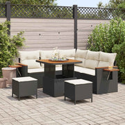 Set Divano da Giardino 8 pcs Nero polyrattan 3363040