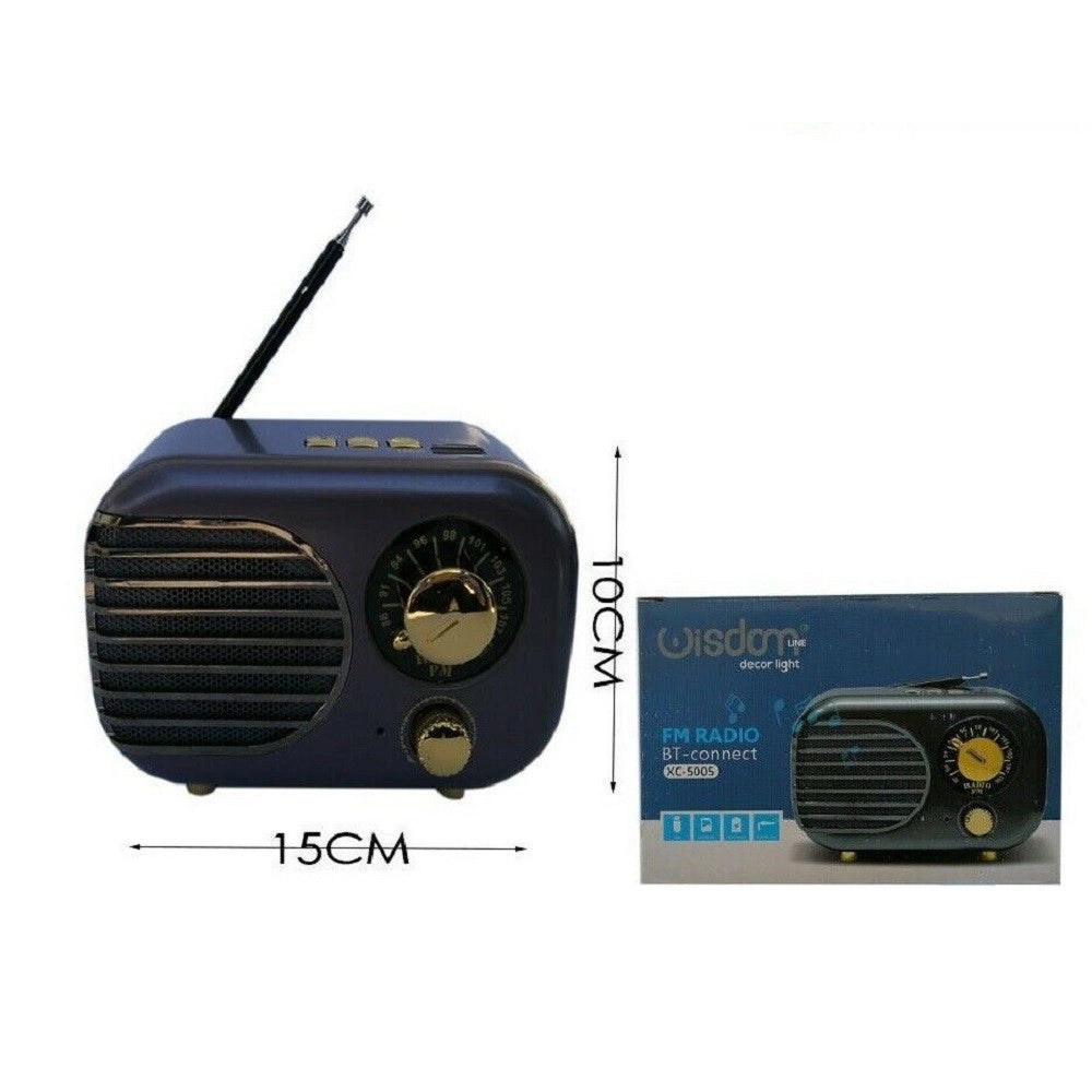 Trade Shop - Radio Fm Portatile Con Antenna Speaker Bluetooth Microsd Usb/ms 15x10cm Xc-5005 -