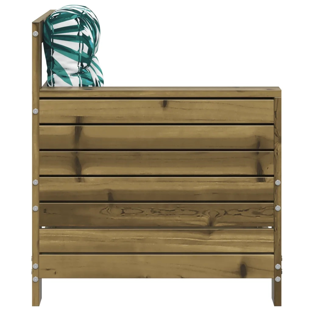 Divano da Giardino Senza Braccioli con Cuscini-Sofa da Giardino-Divano da esterno Impregnato Pino 281441