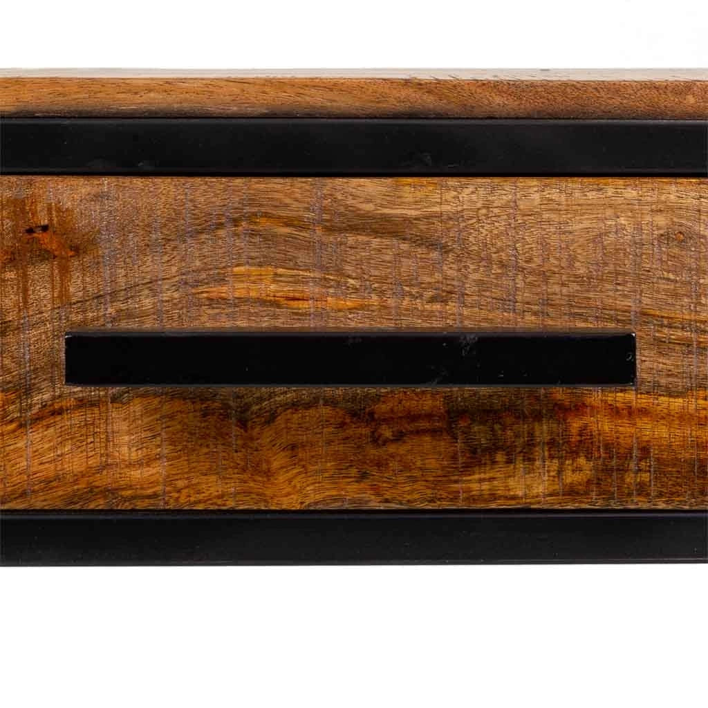 Comodino in legno e metallo marrone 61x61x57