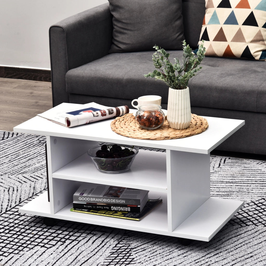 Mobile TV con ruote ¨C Minimal ¨C Bianco 80x40x40