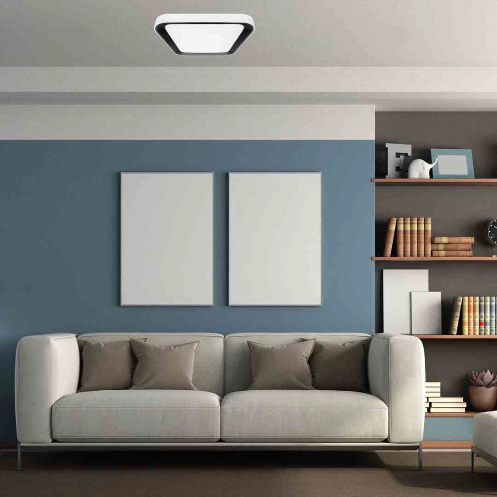 Plafoniera LED Milagro Quadro 40x40 nera 38W CCT con telecomando