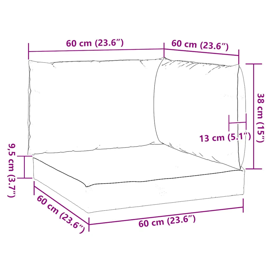 Cuscini per Pallet 3 pz Antracite in Tessuto Oxford 361773