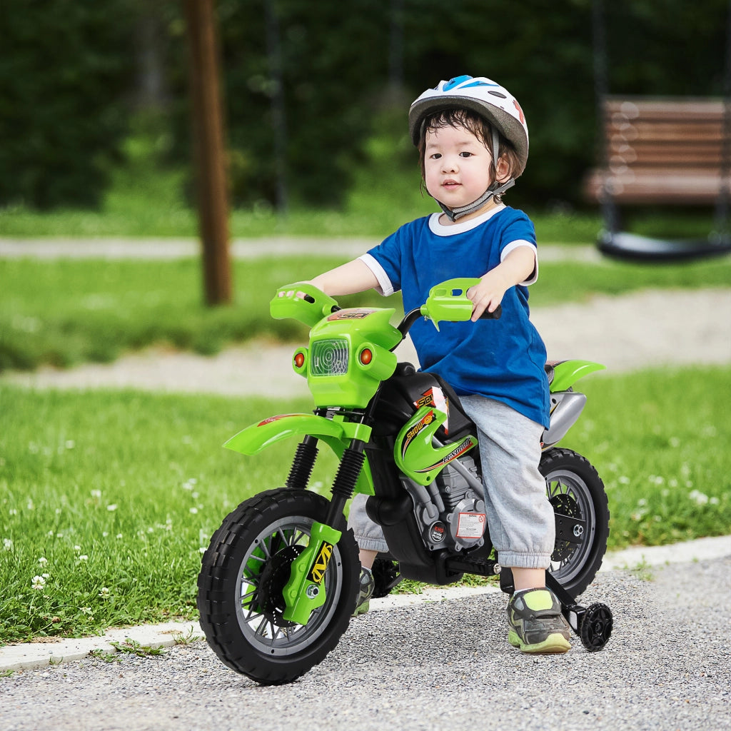 Moto Elettrica per Bambini ¨C Minimal ¨C Verde e Nero 3-6 Anni